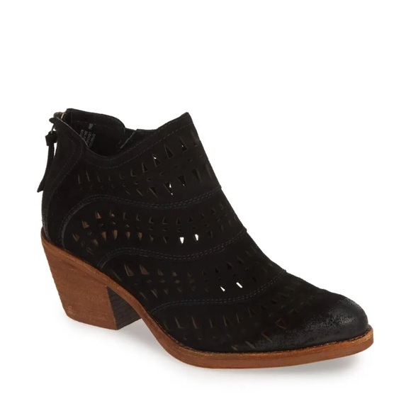 Sofft Shoes - SOFFT Westwood Black Laser Cut Suede Ankle Boots